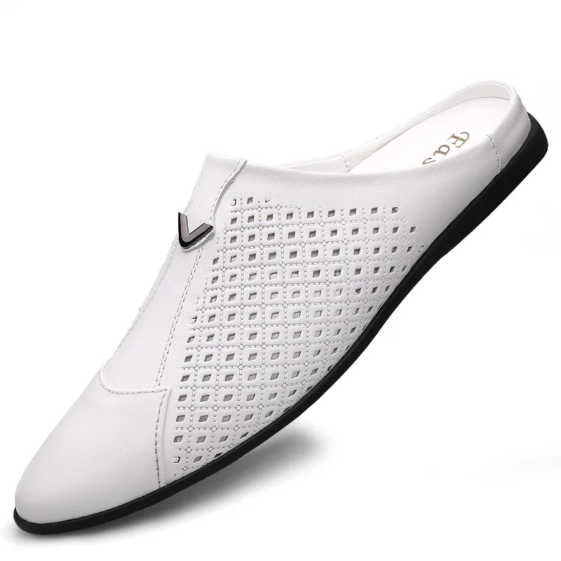 Flip Flop Leather Men - 2024 Adulto Estate Mezza Trascinare Piselli