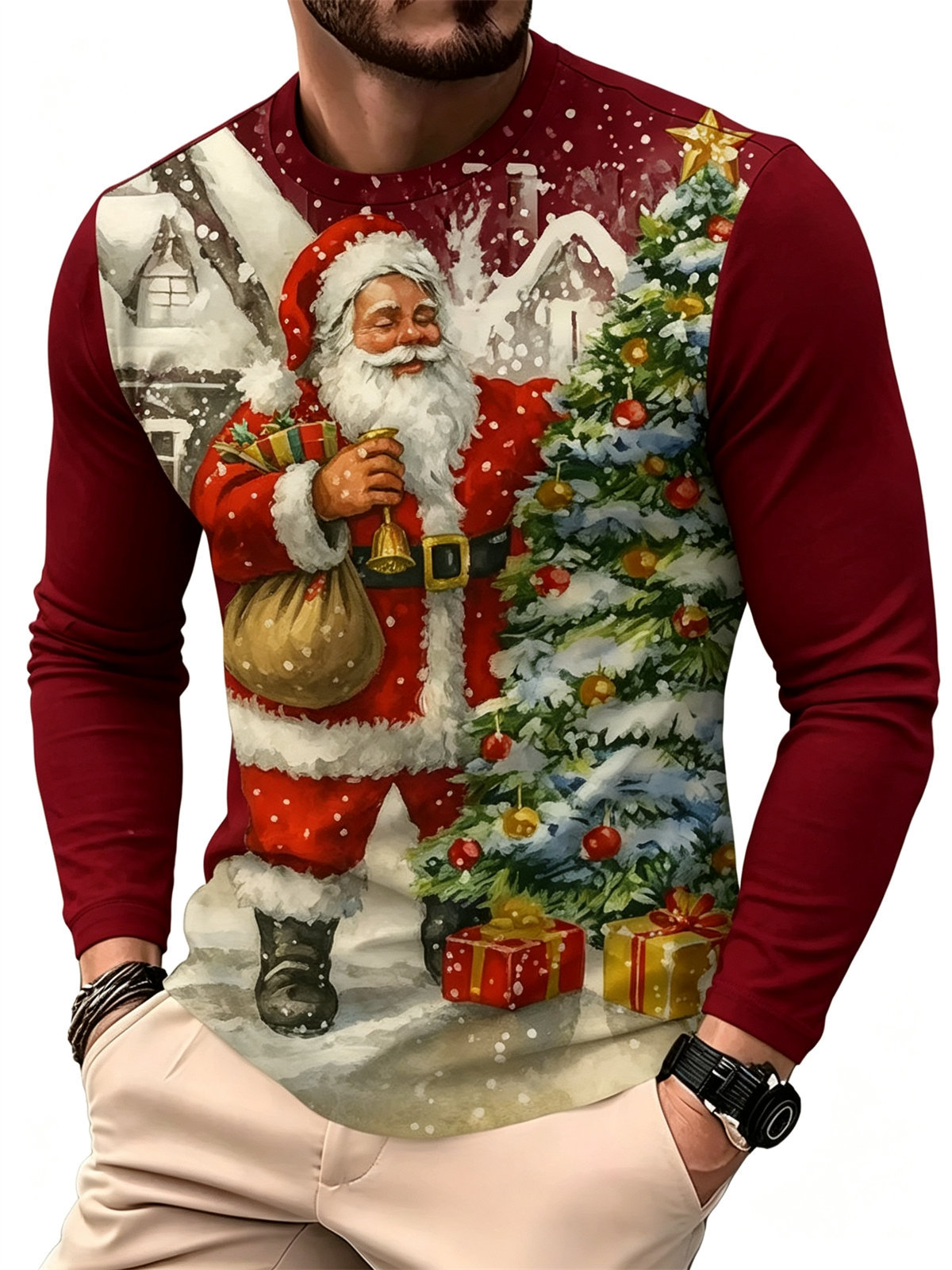 Tee Graphic Print - T-shirt da uomo, modello casual, a