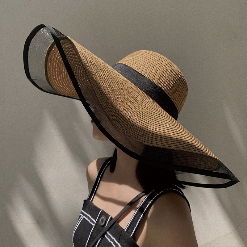 Bucket Hat Straw - Cappello da sole da donna Big